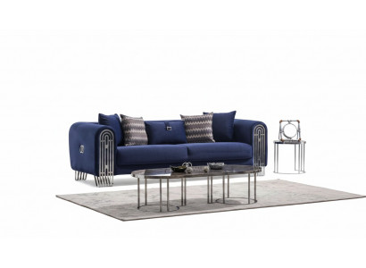 Wunnzëmmer Sofa 3 Sëtzer Modern Design Polster Textil Miwwelen Luxus Sofa