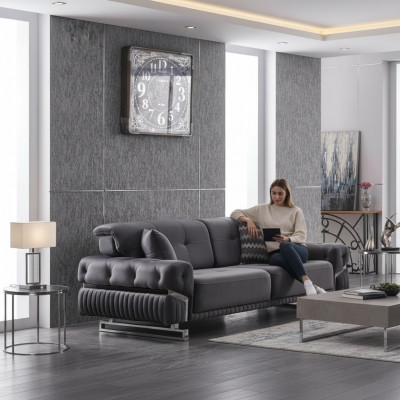 Groussen Designer Dräisëtz Woonsallzëmmermiwwel Textil Polstersofa Modern