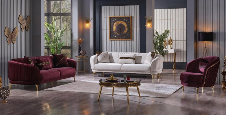 Luxus Wunnzëmmer Garnitur Modern Edelstol Sofas Gepolstert Dräisëtzer.