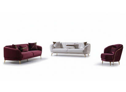 Luxus Wunnzëmmer Garnitur Modern Edelstol Sofas Gepolstert Dräisëtzer.