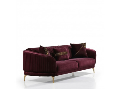 Modern dräisëtzegen Luxus Sofas Wunnzëmmer Polstermöbel Textil Couch Sofa Samt.