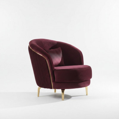 Moderne Fautteuil Designer Sëtz Polster Stoff Textil Miwwelen Wunnzëmmermiwwelen