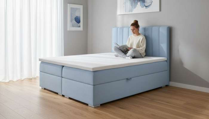 Duebelbett Schlofzëmmer Designer Bett Modern Boxspringbett Luxus Miwwelen