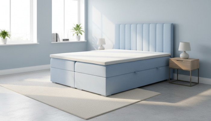 Duebelbett Schlofzëmmer Designer Bett Modern Boxspringbett Luxus Miwwelen