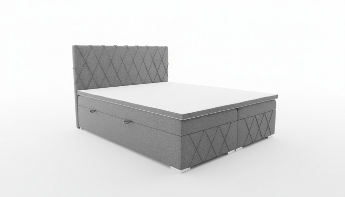 Doppel Luxus Gri Boxspringbett Design Bett Polsterbett Schlofkummer Textil