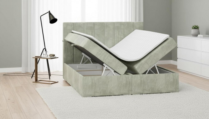Luxe Bett Polstermeubel Schlofzëmmer Boxspringbett Design Duebelbett Neien