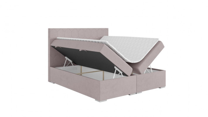 Bett Kappenzuch Design Duebelbett Schlofzëmmer Textil Miwwelen Luxus Boxspringbett