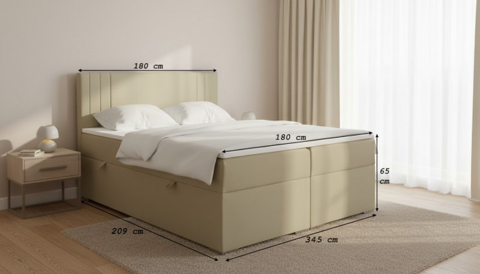 Duebelbett Polster Schlofkummer Bett Modern Miwwelen Polsterbett Boxspringbett
