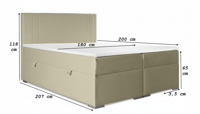 Duebelbett Polster Schlofkummer Bett Modern Miwwelen Polsterbett Boxspringbett