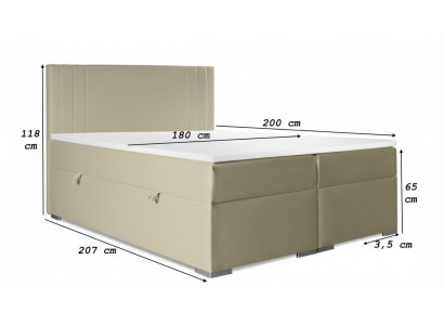 Duebelbett Polster Schlofkummer Bett Modern Miwwelen Polsterbett Boxspringbett