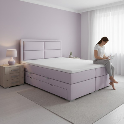 Luxus Schlofzëmmer Bett Duebel Gepolstert Bett Modern Design Miwwelen Boxspringbett
