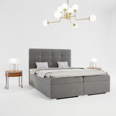 Bett Schlofzëmmer Luxus Textil Miwwelen Gepolstert Miwwelen Stil Boxspringbett