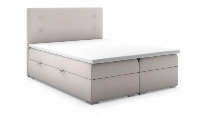 Schlofkummer Bett Këssen Modern Design Luxus Duebelbett Beige Boxspringbett