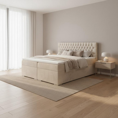 Chesterfield Duebelbett Schlafzimmer Luxusbett Modern Miwwelen Boxspringbett