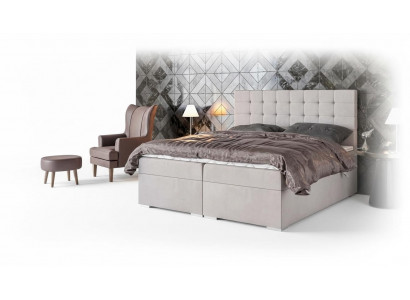 Bett Miwwelen Modern Design Doppelbett Luxus Schlofzëmmer Textil Boxspringbett