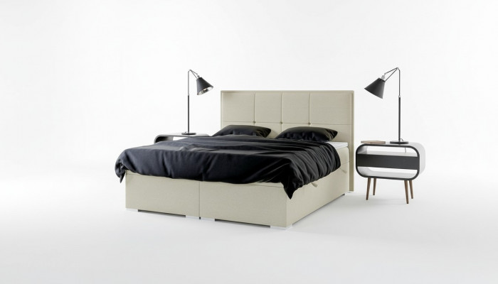 Schlofkummer Bett Polster Stoff Design Luxus Miwwelen Duebelbett Boxspringbett