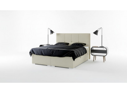 Schlofkummer Bett Polster Stoff Design Luxus Miwwelen Duebelbett Boxspringbett
