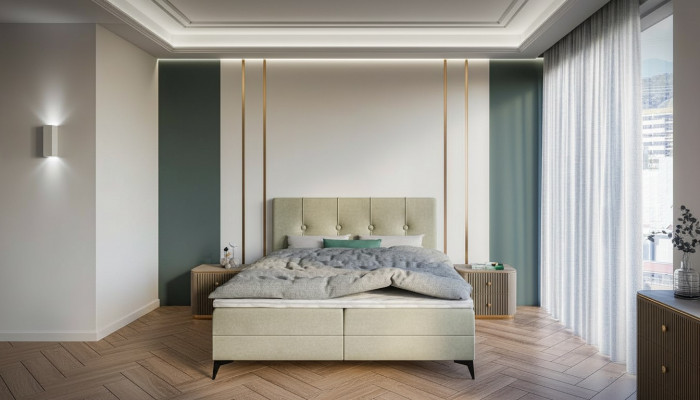 Bett Luxus Schlofkummer Polstermöbel Design Duebelbett Stoff Boxspringbett