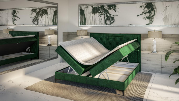 Luxus Polsterbett Boxspringbett Duebelbett Polster Stoff Design Bett Miwwelen