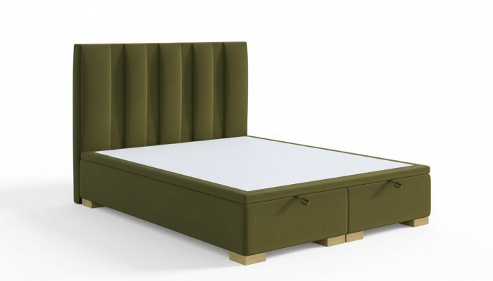 Schlofzëmmer Bett Duebelbett Modern Designer Miwwelen Gréng Polsterbett