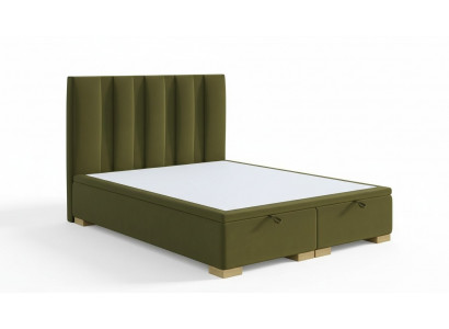 Schlofzëmmer Bett Duebelbett Modern Designer Miwwelen Gréng Polsterbett