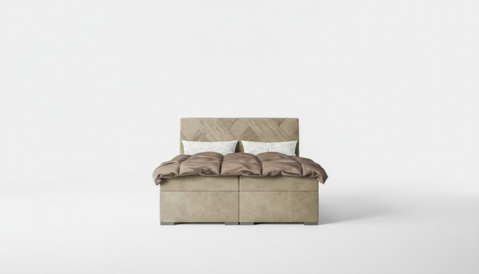 Luxus Bett Designer Schlofzëmmer Gepolstert Miwwelen Modern Duebelbett Boxspringbett
