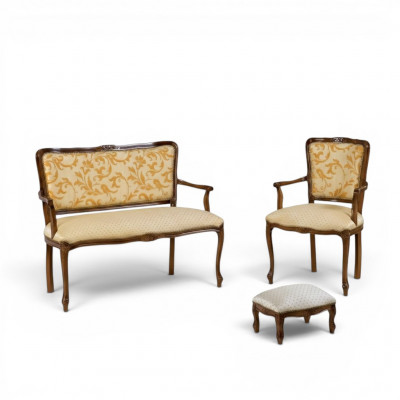 Elegant klassesch Design Sëtzgrupp Polsterméiwer Design Sëtzbank Hocker Still
