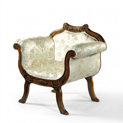 Klassësche Luxus Einsëtzer Gepolstert Sëtz Textilmöbel Designer Fauteuil