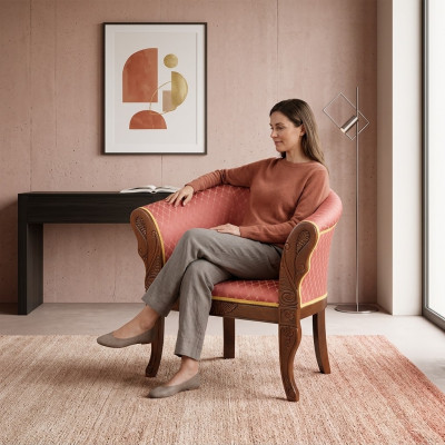 Klassesche Designer Still Wunnzëmmermiwwelen Stoffmiwwelen Polstersëtz.