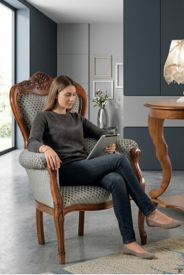 Klassesch Wohnzimmer Sesselen Polstersessel Stoffmiwwelen Einsëtzer Büro