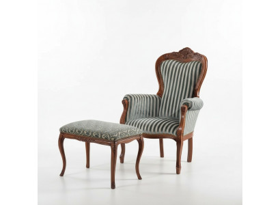 Klassesche Fauteuil Wunnzëmmer Einsitzer Designer Polstersëtz Stoffmiwwel