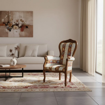 Klassesche Designer Sessel Wunnzëmmersmiwwel Sëtzmiwwel Textil Miwwel Neit