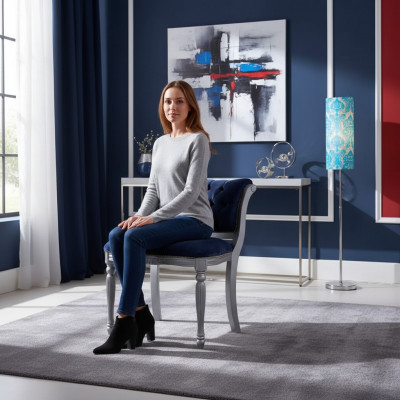 Bloen Chesterfield Iesszëmmerstull Sëtzmiwwel Gepolsterten Stull Fotell Klassesch Design