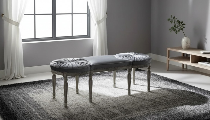 Klassesch Gro Sitzbank Design Textil Nei Polster Stoff Sitzmëttel