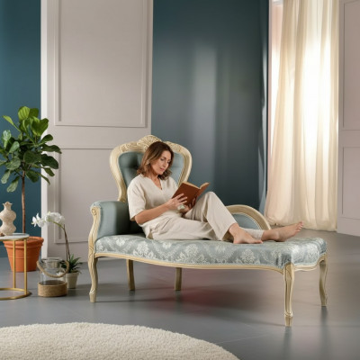 Luxus Miwwelen Chaise Longue Wunnzëmmer Klasseschen Design Textil Polsterung