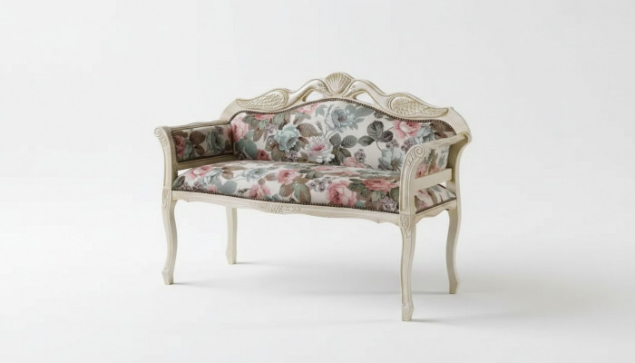 Klassesch Bänk Antik Stil Zweisëtzer Polsterbänk Sitzmëttelen Design