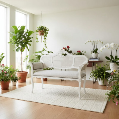 Bank Living Zëmmer Klassesch Sëtzbank Stoff Textil Miwwelen Sëtzbanken Bänken