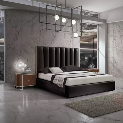 Komplett Modern Zëmmer Set Designer Bett + 2x Nuetsdëscher 3tlg