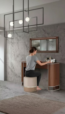Designer Komplett Schminktisch+Spigel Modern Miwwelen Nei Set 2 tlg.