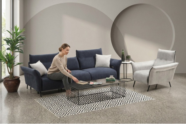 Canapé-Set Luxus Drësëtzeger Canapé Gepolsterten Fauteuil Wunnzëmmer Couch Nei