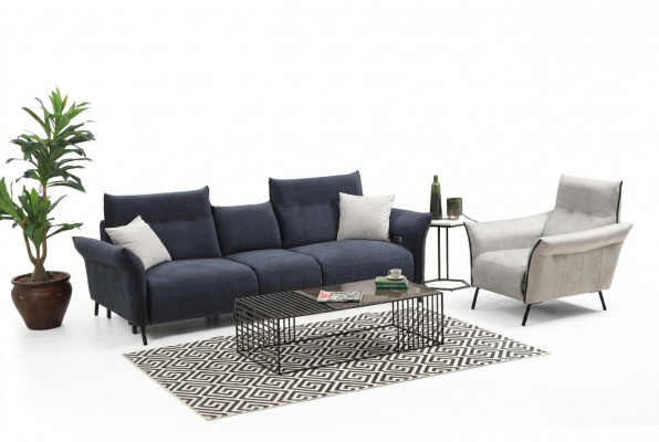 Canapé-Set Luxus Drësëtzeger Canapé Gepolsterten Fauteuil Wunnzëmmer Couch Nei