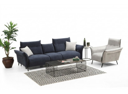 Canapé-Set Luxus Drësëtzeger Canapé Gepolsterten Fauteuil Wunnzëmmer Couch Nei
