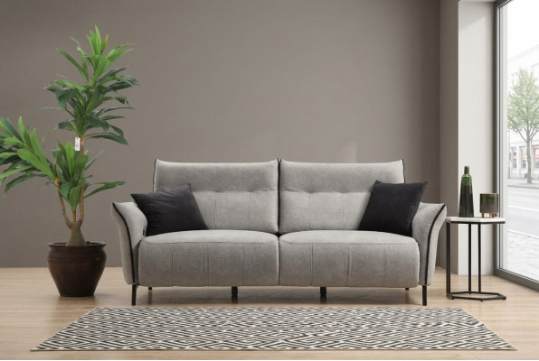 Luxus Dräisiichter Sofa Couch Designer Modern Polster Textil Neit Miwwel