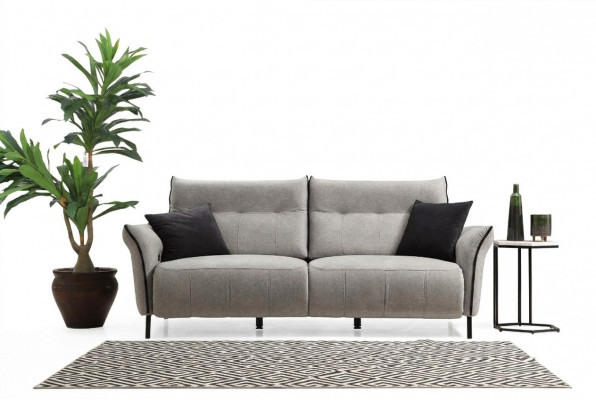 Luxus Dräisiichter Sofa Couch Designer Modern Polster Textil Neit Miwwel