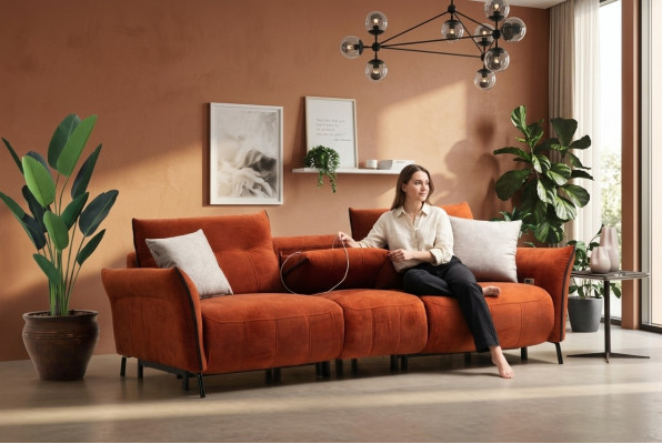 Viersëtzer Canapé Sofa Luxus Wunnzëmmer Designer Modern Miwwelen Neit