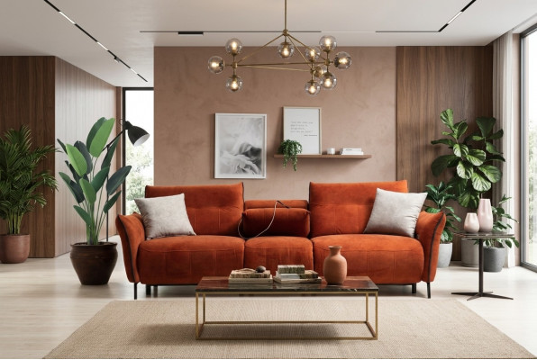 Viersëtzer Canapé Sofa Luxus Wunnzëmmer Designer Modern Miwwelen Neit