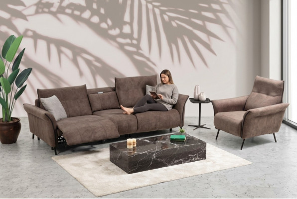 Luxus Komplett Set Véiersëtzer Sofa Couch Designer Sëtz Modern Miwwelen