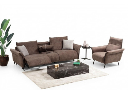 Luxus Komplett Set Véiersëtzer Sofa Couch Designer Sëtz Modern Miwwelen