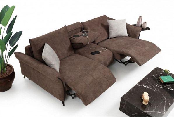 Luxus Sofa Couch Wunnzëmmer Véiersëtzer Polstersofa Modern Designer Nei