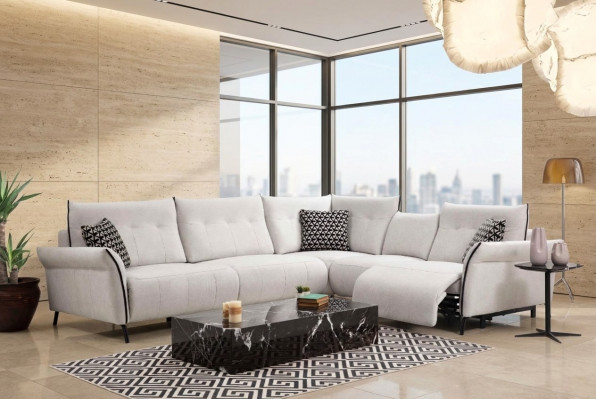 Eckcouch Wunnzëmmer Sofa Couch Polster Textil Miwwel Modern Designer Neit